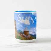 アナヌリ城ジョージアAragvi Causes Mountains ツートーンマグカップ (中央)