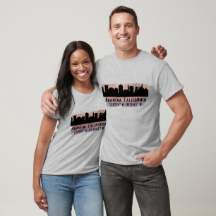 アナハイムスカイライン緯度と経度 Tシャツ