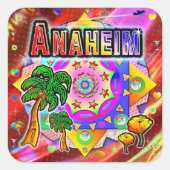 アナハイムトロピカルフレンズステッカー スクエアシール (正面)