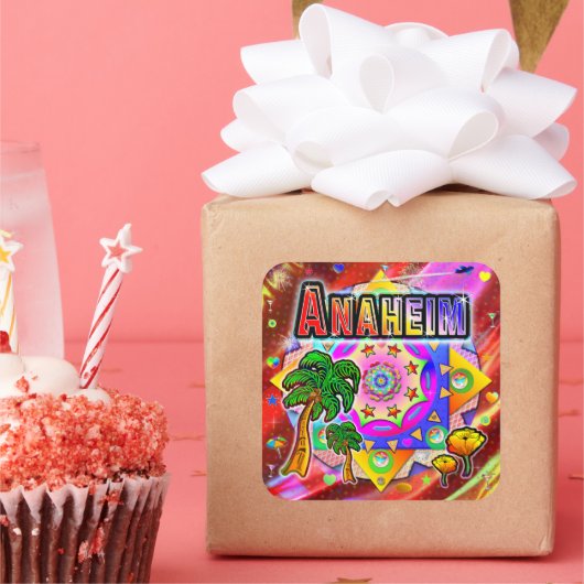 アナハイムトロピカルフレンズステッカー スクエアシール (パーティー)