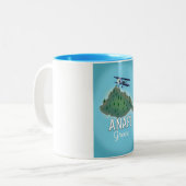 アナフィ島ギリシャ旅行ポスター。 ツートーンマグカップ (正面左)