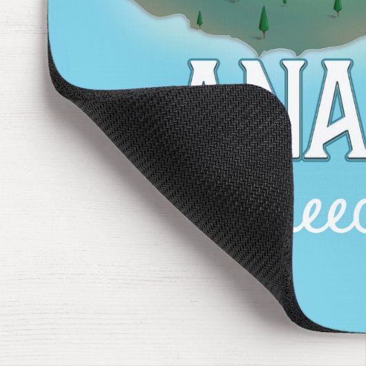 アナフィ島ギリシャ旅行ポスター。 マウスパッド (コーナー)