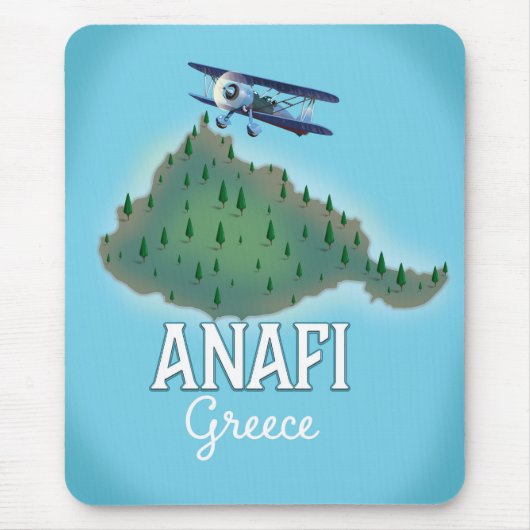 アナフィ島ギリシャ旅行ポスター。 マウスパッド (正面)