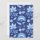 アナプラシャン ブルー フローラル ファースト ライス セレモニー フォト 招待状 (裏面)