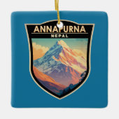 アナプルナネパール旅行アートヴィンテージ セラミックオーナメント (正面)