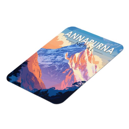 アナプルナネパール旅行アートヴィンテージ マグネット (左側)