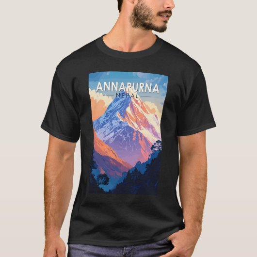 アナプルナネパール旅行アートヴィンテージ Tシャツ (正面)