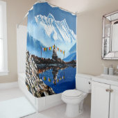 アナプルナマウンテンネパールのパノラマビュー シャワーカーテン (インサイチュ)