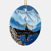 アナプルナマウンテンネパールのパノラマビュー セラミックオーナメント (右)