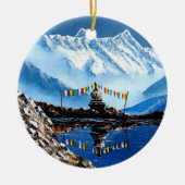 アナプルナマウンテンネパールのパノラマビュー セラミックオーナメント (正面)