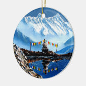 アナプルナマウンテンネパールのパノラマビュー セラミックオーナメント (左)