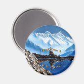 アナプルナマウンテンネパールのパノラマビュー マグネット (正面/裏面)