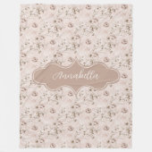 アナベラヴィンテージダスティバラピンク フリースブランケット (正面)