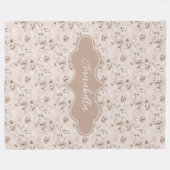 アナベラヴィンテージダスティバラピンク フリースブランケット (正面(横))