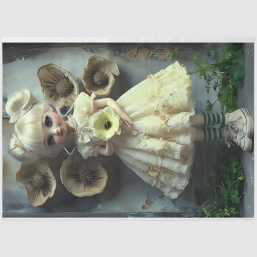 アナベルイエロードレスカラーズティッシュペーパー 薄葉紙 (正面)