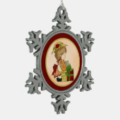 アナベルクリスマスカスケットd1スノーフレークオーナメント スノーフレークピューターオーナメント (左)