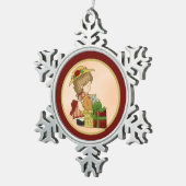 アナベルクリスマスカスケットd1スノーフレークオーナメント スノーフレークピューターオーナメント (右)