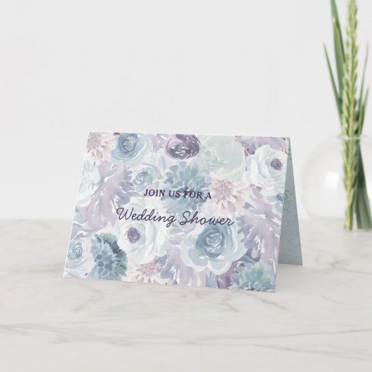 アナベルヴィンテージフローラカップルウェディングシャワー 招待状 (正面)