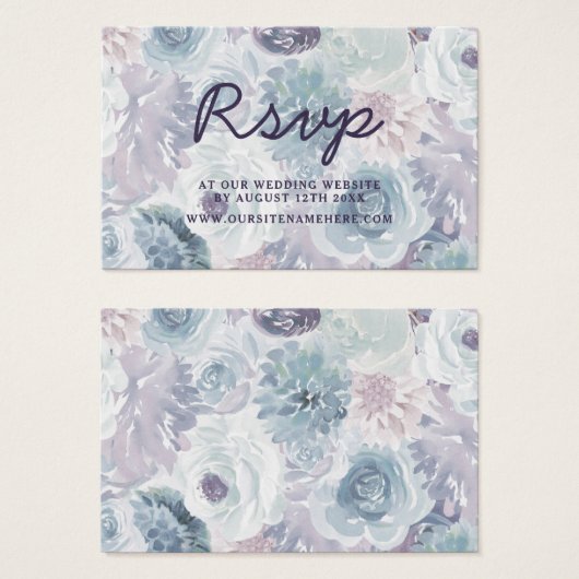 アナベルヴィンテージフローラWebサイトRSVPカードの挿入 (正面&裏面)