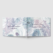 アナベルヴィンテージブルーフローラウォーター結婚カラー ゲストブック (全面)