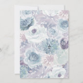 アナベルヴィンテージブルーフローラウォーター結婚カラー 招待状 (裏面)