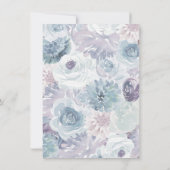 アナベルヴィンテージブルーフローラウォーター結婚カラー 招待状 (裏面)