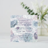 アナベルヴィンテージブルーフローラシ結婚ックズスクエア 招待状 (スタンド正面)