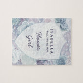 アナベルヴィンテージブルーフローラフラワーガール提案 ジグソーパズル (横)