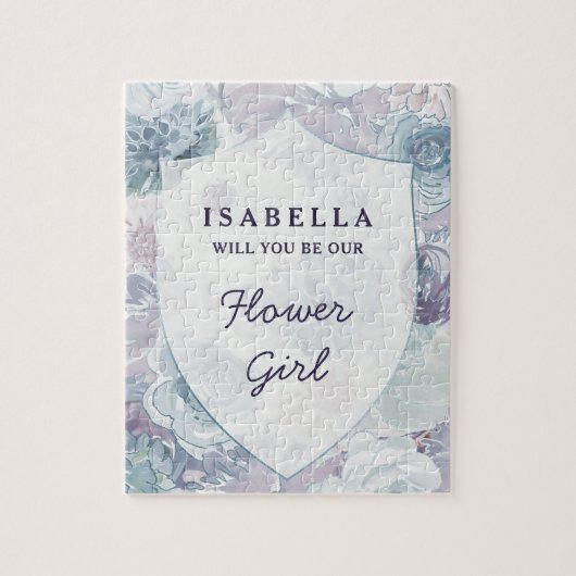 アナベルヴィンテージブルーフローラフラワーガール提案 ジグソーパズル (縦)