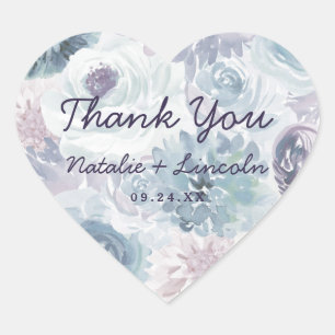 アナベルヴィンテージブルーフローラ結婚ズサンキュー ハートシール