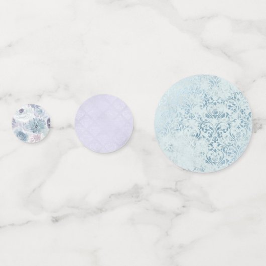 アナベルヴィンテージブルーフローラ結婚ズモノグラム コンフェッティ (裏面)