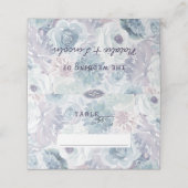 アナベルヴィンテージブルー結婚フローラのテーブル番号 プレイスカード (外部開封)