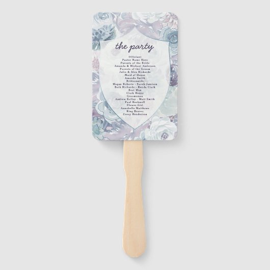 アナベルヴィンテージ結婚クレスト式プログラム ハンドファン (裏面)