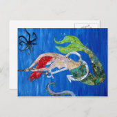 アナベル – マーメイドコラージュアート ポストカード (正面/裏面)