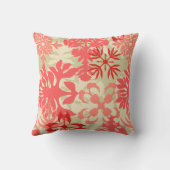 アナホラベイハワイアン抽象芸術フローラサンゴ クッション (裏面)