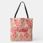 アナホラベイハワイアン抽象芸術フローラサンゴ トートバッグ (正面)