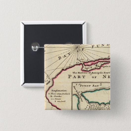 アナポリスのファンディ湾と港王室の湾 缶バッジ (正面&裏面)