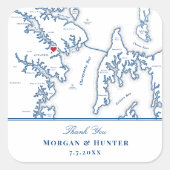 アナポリスケントアイランドマップネイビー結婚式の引き出物 スクエアシール (正面)