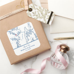 アナポリスケントアイランドマップネイビー結婚式の引き出物 スクエアシール