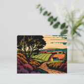 アナポリスバレーフカラフルァームランドスケープグリーティング ポストカード (スタンド正面)