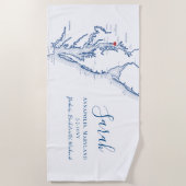 アナポリスパーソナライズされたバチェロレッテ週末 ビーチタオル (正面)