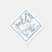 アナポリスメリーランドの地図エレガントな結婚式 スタンダードカクテルナプキン (角)