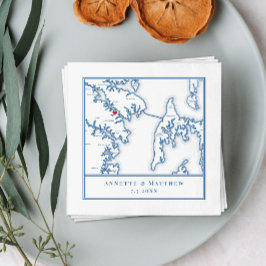 アナポリスメリーランドの地図エレガントな結婚式 スタンダードカクテルナプキン