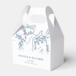 アナポリスメリーランドの地図エレガントな結婚式 フェイバーボックス