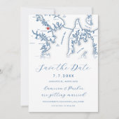 アナポリスメリーランドの地図ネイビーブルー写真 セーブザデート (正面)