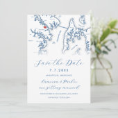 アナポリスメリーランドの地図ネイビーブルー写真 セーブザデート (スタンド正面)