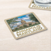 アナポリスメリーランドコースターセット スクエアペーパーコースター (アングル)