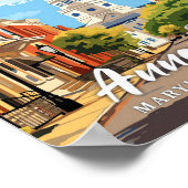 アナポリスメリーランドヴィンテージアートトラベルイラストレーション ポスター (角)