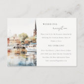 アナポリスメリーランド水彩結婚披露宴 エンクロージャーカード (正面)