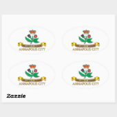 アナポリス州旗 楕円形シール (シート)